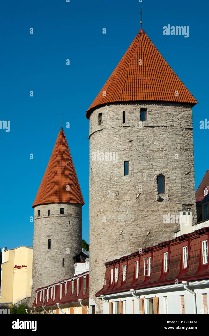 Mauern, Türme Square, historische Stadtzentrum, Tallinn, Estland, Baltikum Stockfoto