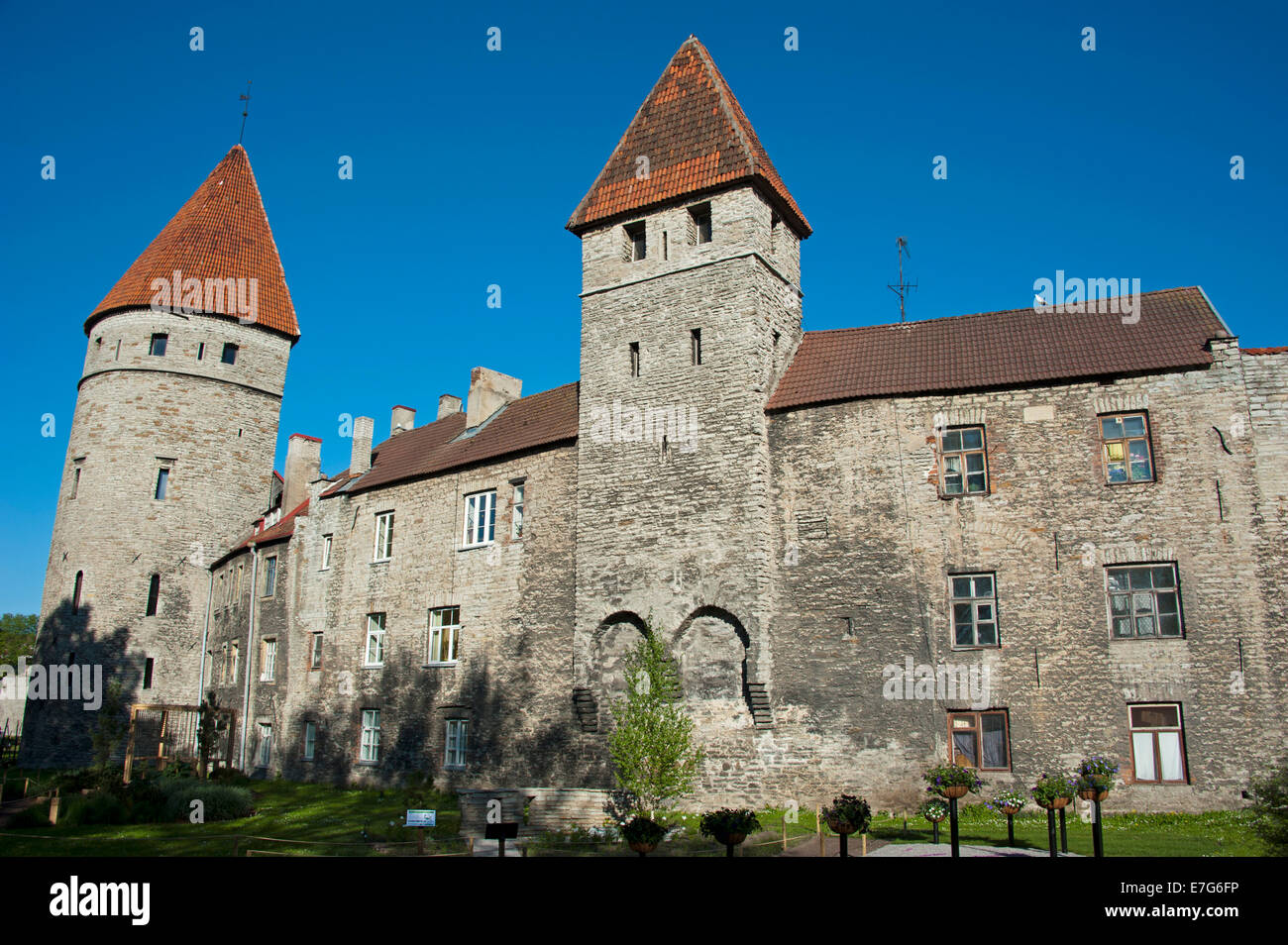 Mauern, Türme Square, historische Stadtzentrum, Tallinn, Estland, Baltikum Stockfoto