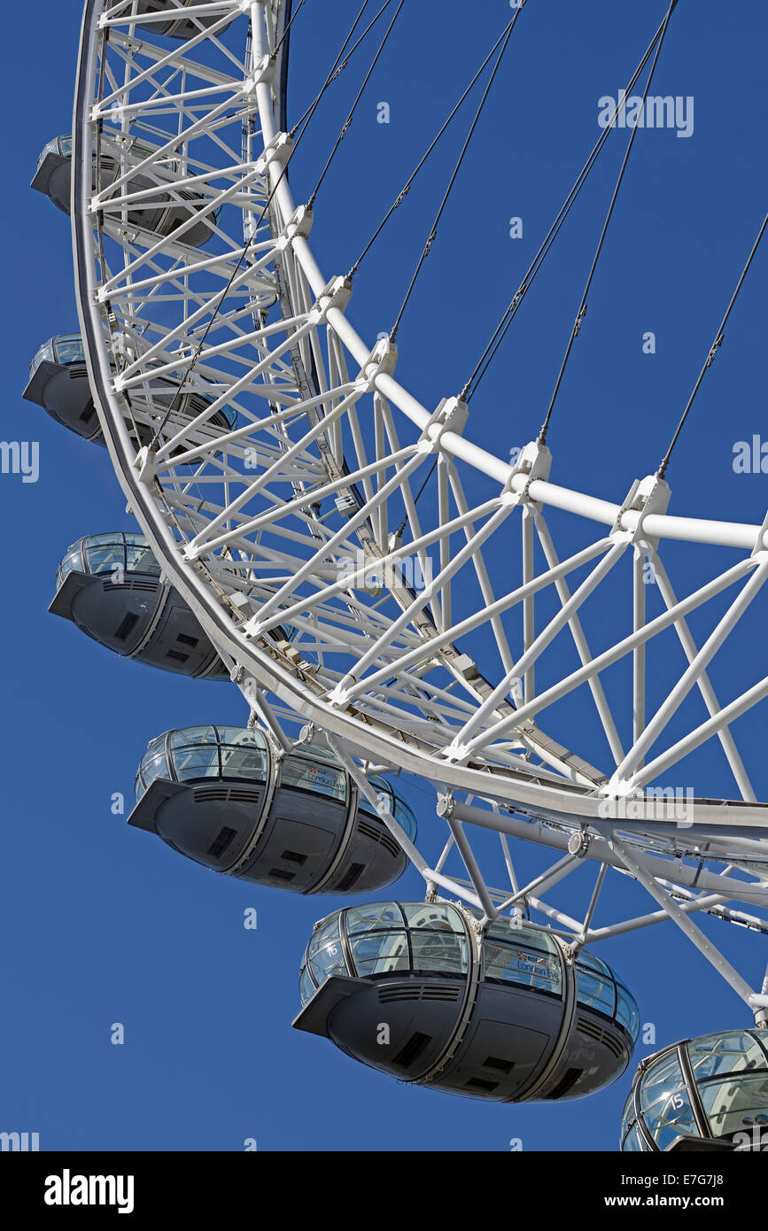 London Eye, Nahaufnahme. London, England, Vereinigtes Königreich. Stockfoto