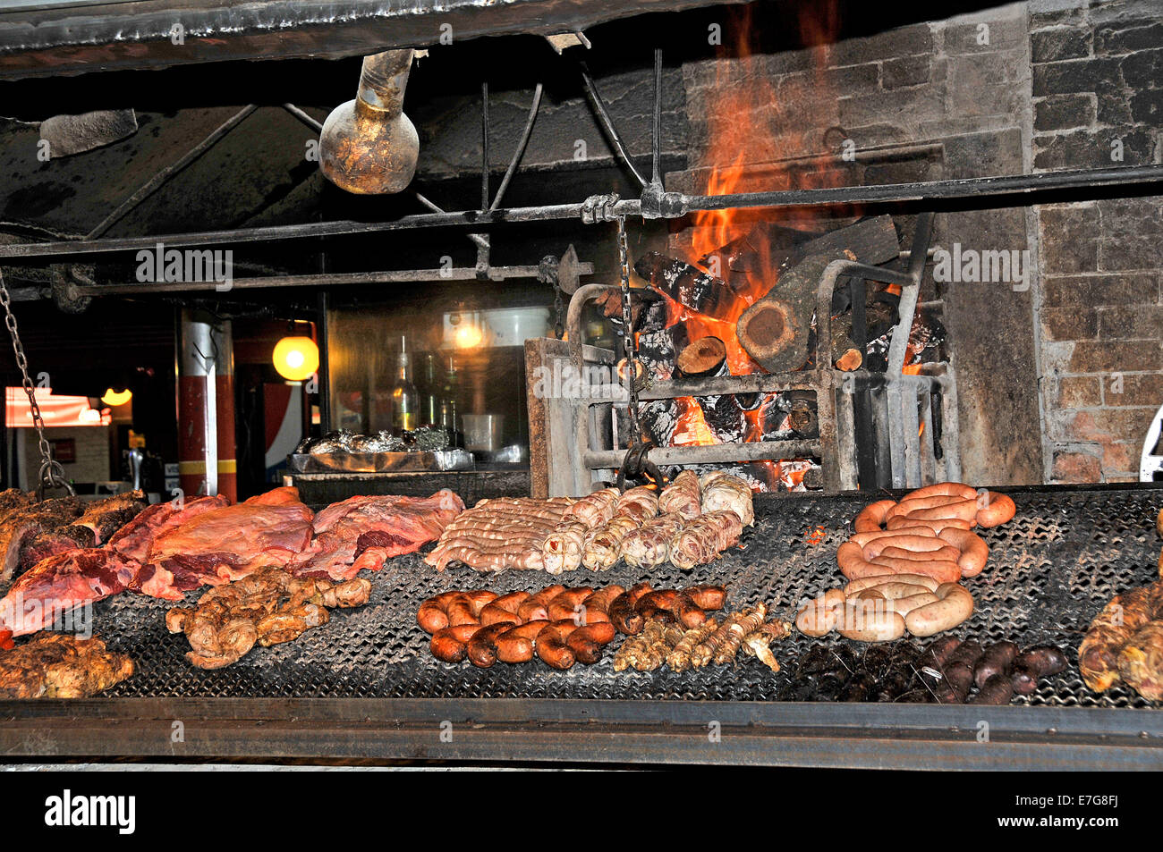 Restaurant innen Hafenmarkt Montevideo Uruguay Stockfoto