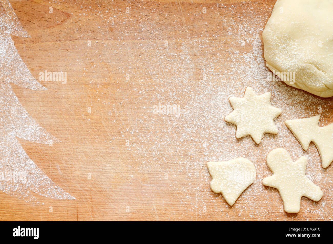 Weihnachts-Essen sichern Hintergrund auf Vintage Board Konzept abstrakt Stockfoto