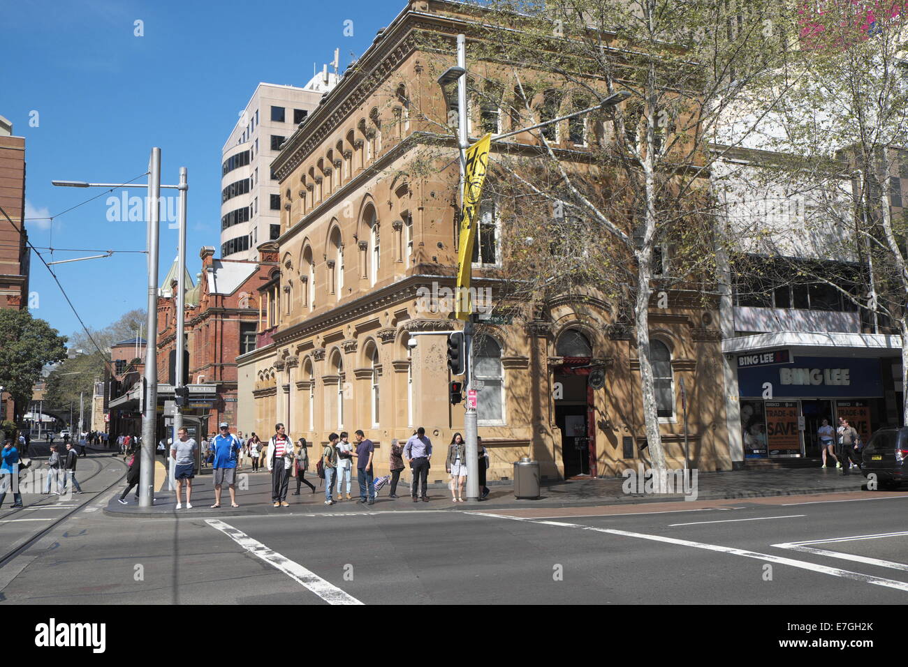 Kreuzung von George und Hay street in Sydney zentraler Geschäftsbezirk, new-South.Wales, Australien Stockfoto