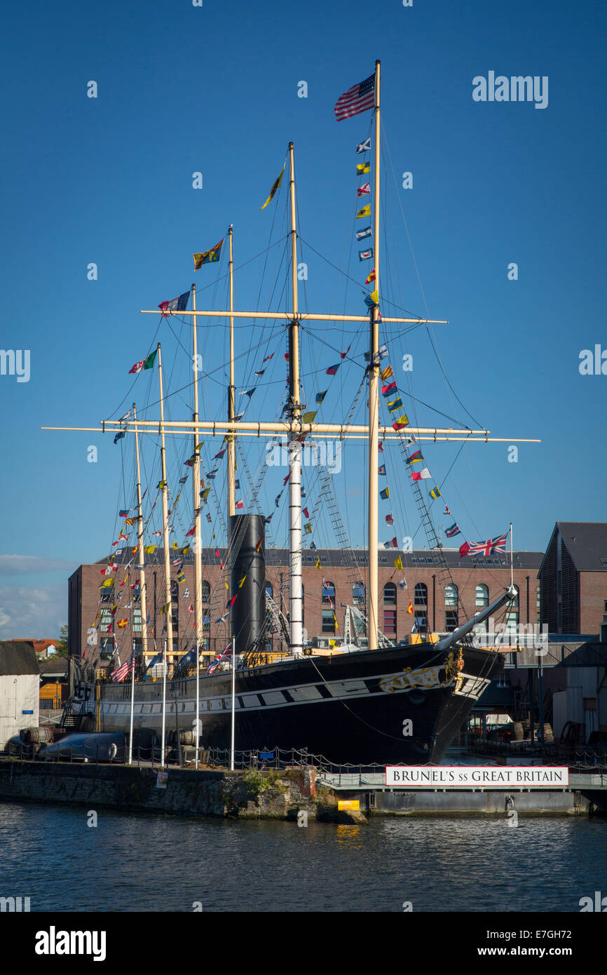 Brunels SS Great Britain - weltweit erste Dampf Passagierschiff, jetzt ein Museum im Trockendock, Bristol, England Stockfoto