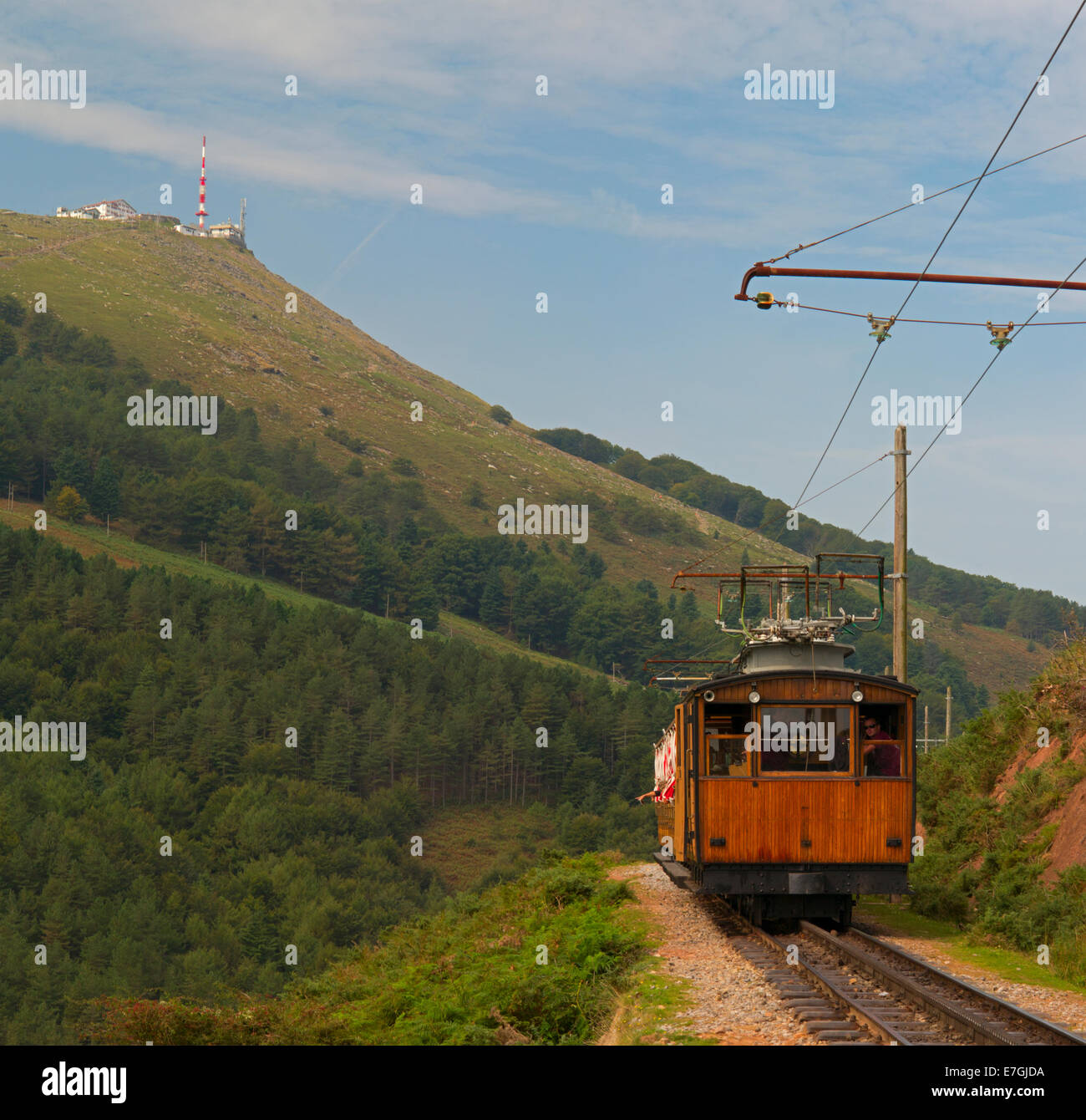 Lastzug der Mount Larrun Euskadi, Frankreich Stockfoto