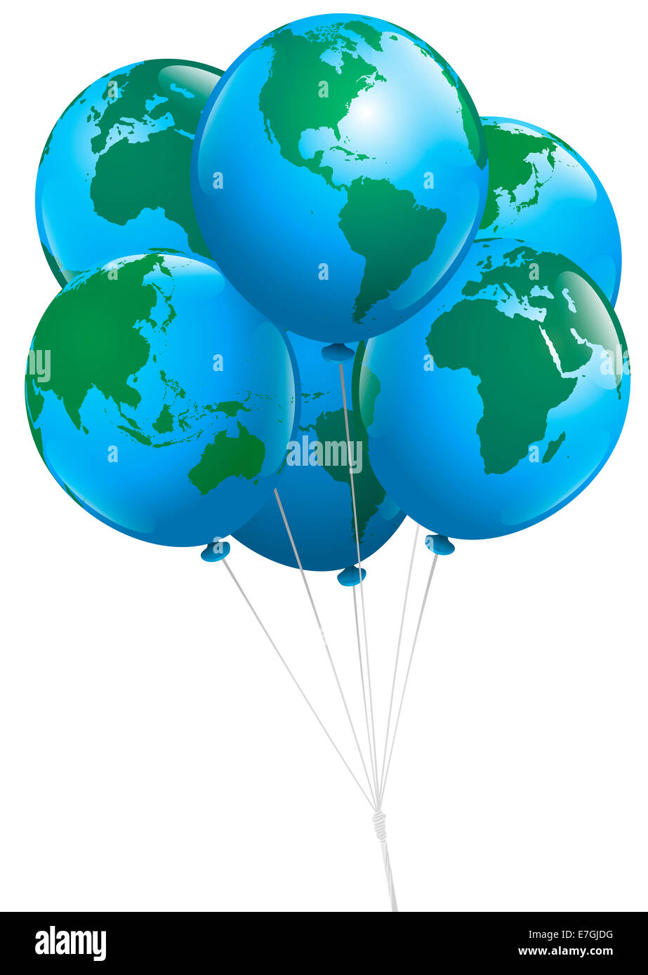 Ein Bündel von Planet Erde Ballons. Stockfoto