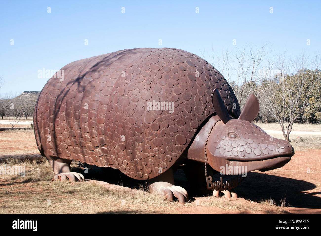 Riesengürteltier Skulptur in Buffalo Gap Texas Stockfoto