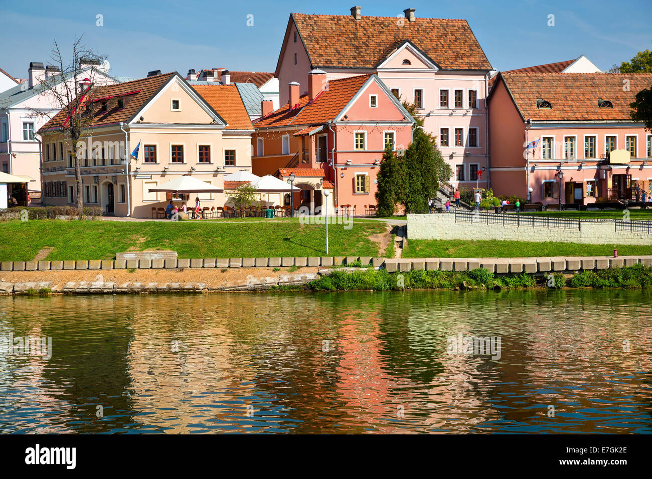 Blick auf Trinity Hill und Swislatsch Fluss in der Stadt Minsk, Republik Belarus Stockfoto