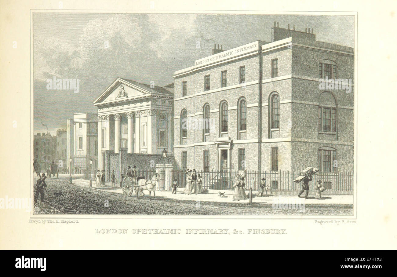London Opthalmic Krankenstation usw., Finsbury - Hirte, Metropolitan Verbesserungen (1828), p313 Stockfoto