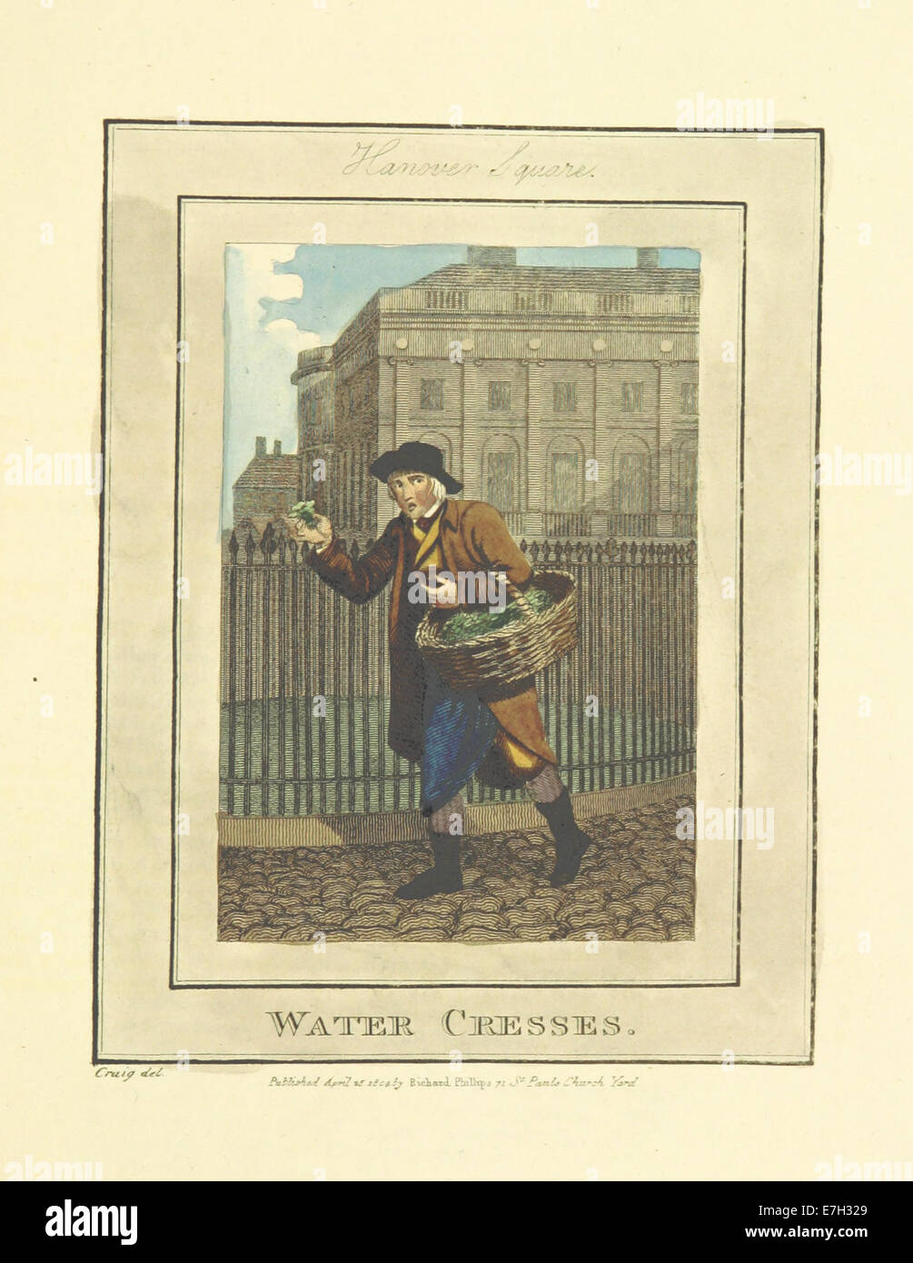 Phillips(1804) p673 - Hanover Square - Wasser Kressen Stockfoto