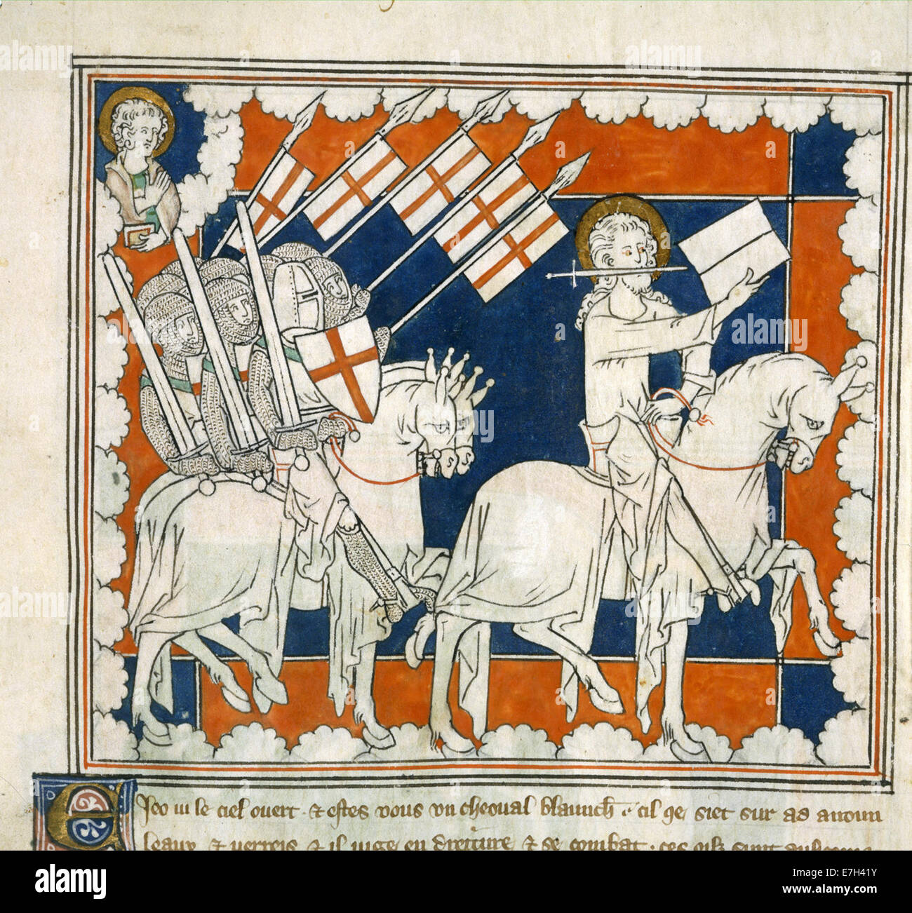 Der Reiter Auf Einem Weissen Pferd Queen Mary Apocalypse Anfang 14 C F 37 Bl Royal Ms 19 B Xv Stockfotografie Alamy