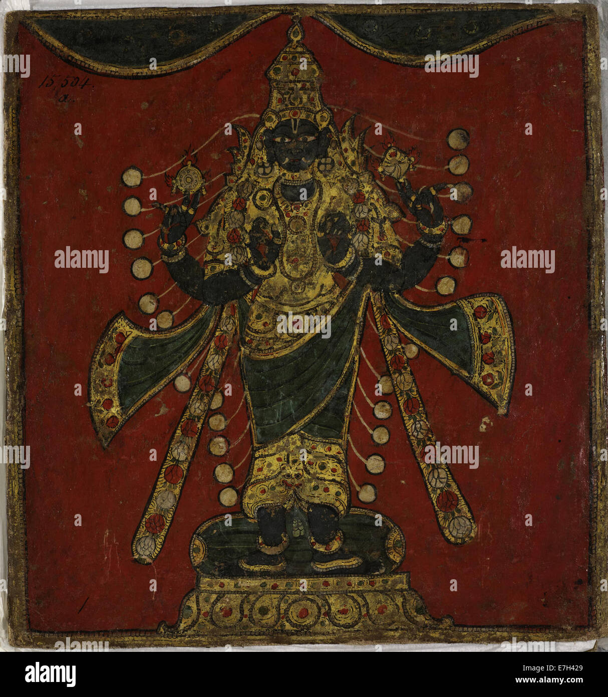 Das höchste Wesen der hinduistischen Kosmologie - Album von Vaishnava Gemälden (1800), f. 1 - BL Add MS 15504 A Stockfoto
