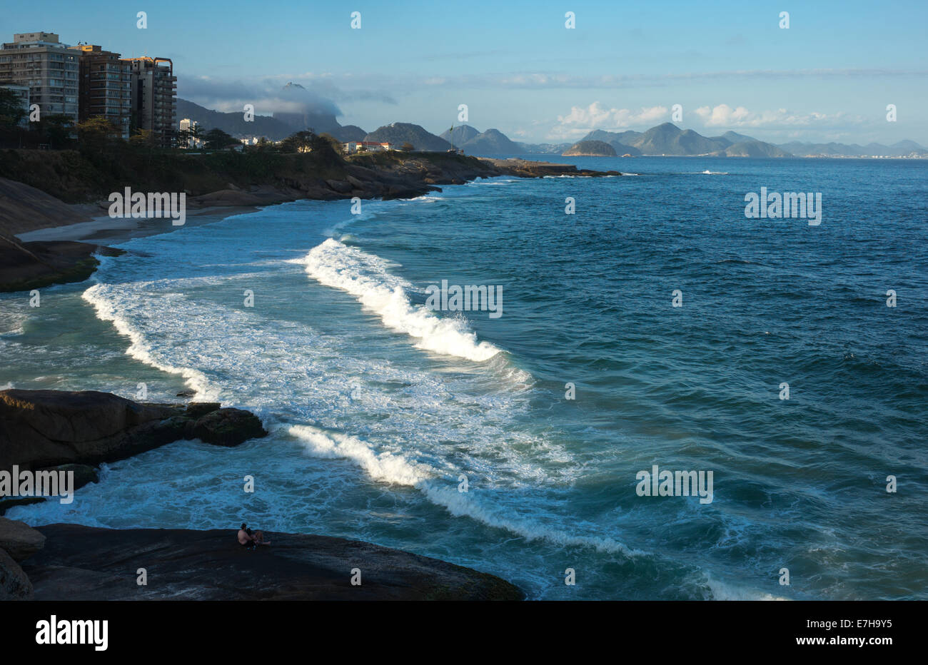 Brasilien, Rio De Janeiro, Ansicht von Ponta de Copacabana aus der Pedra do Arpoador Vorgebirge Stockfoto