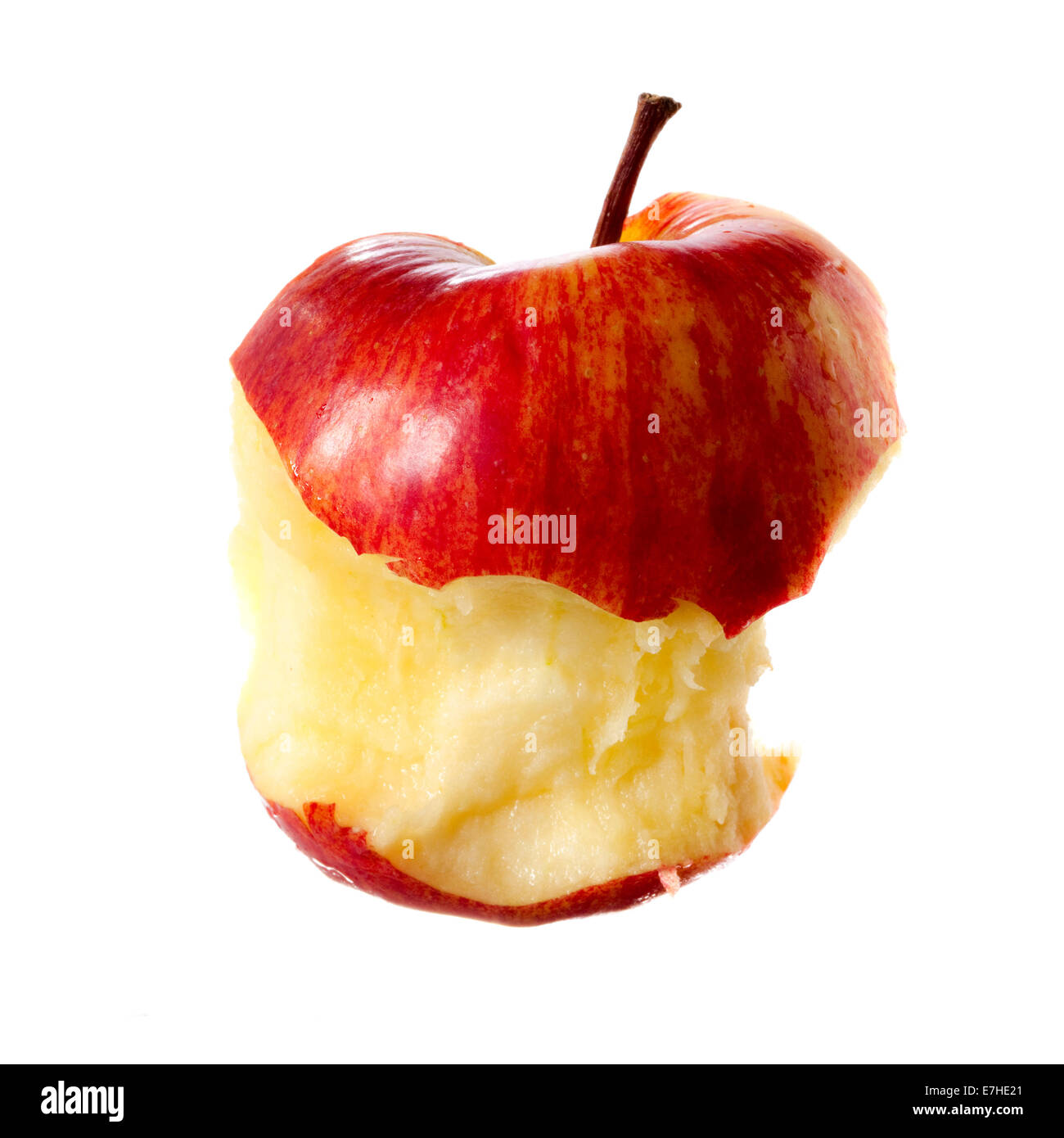 roter Apfel gefressen Stockfoto