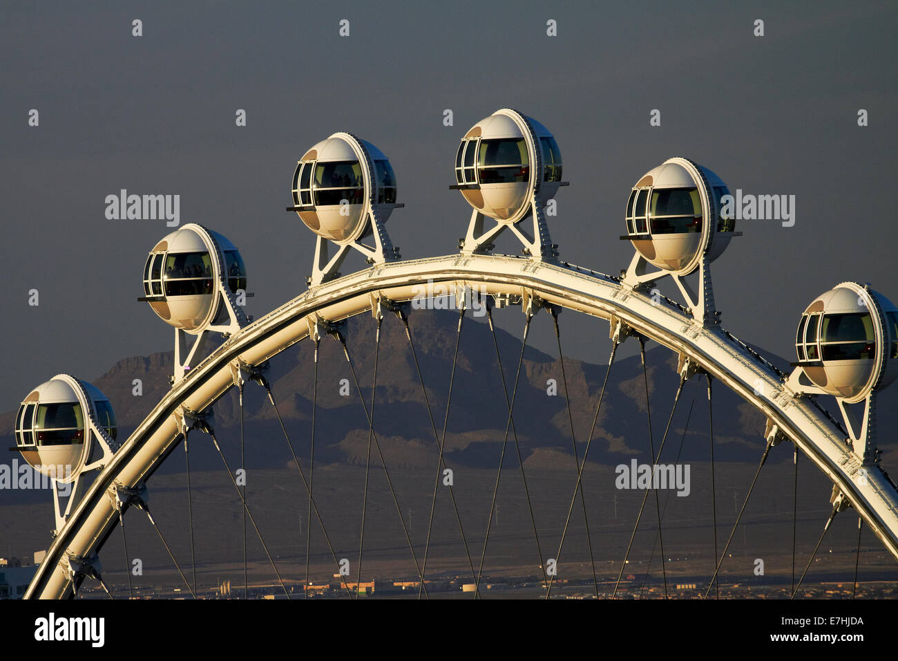 Passagierkabinen auf High Roller Riesenrad (520-Fuß / 158,5 m Durchmesser), Las Vegas, Nevada, USA Stockfoto