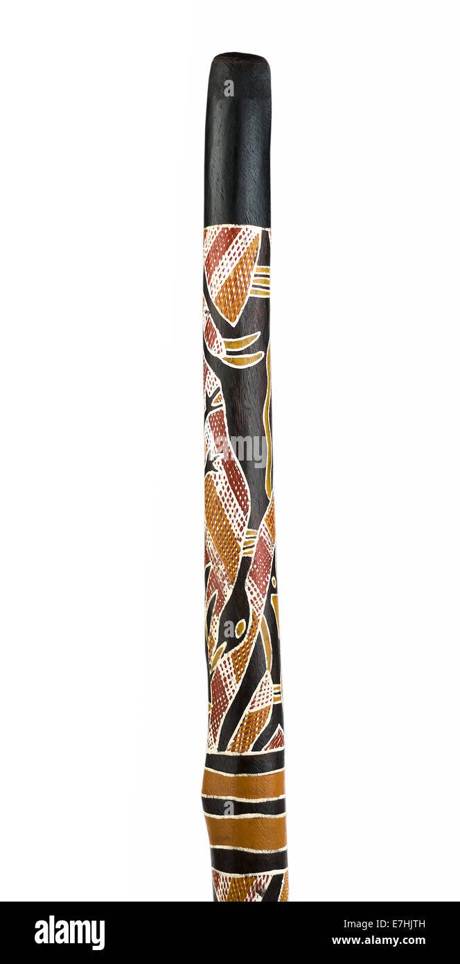 Nahaufnahme von einem traditionellen Aborigines australische Didgeridoo. Stockfoto