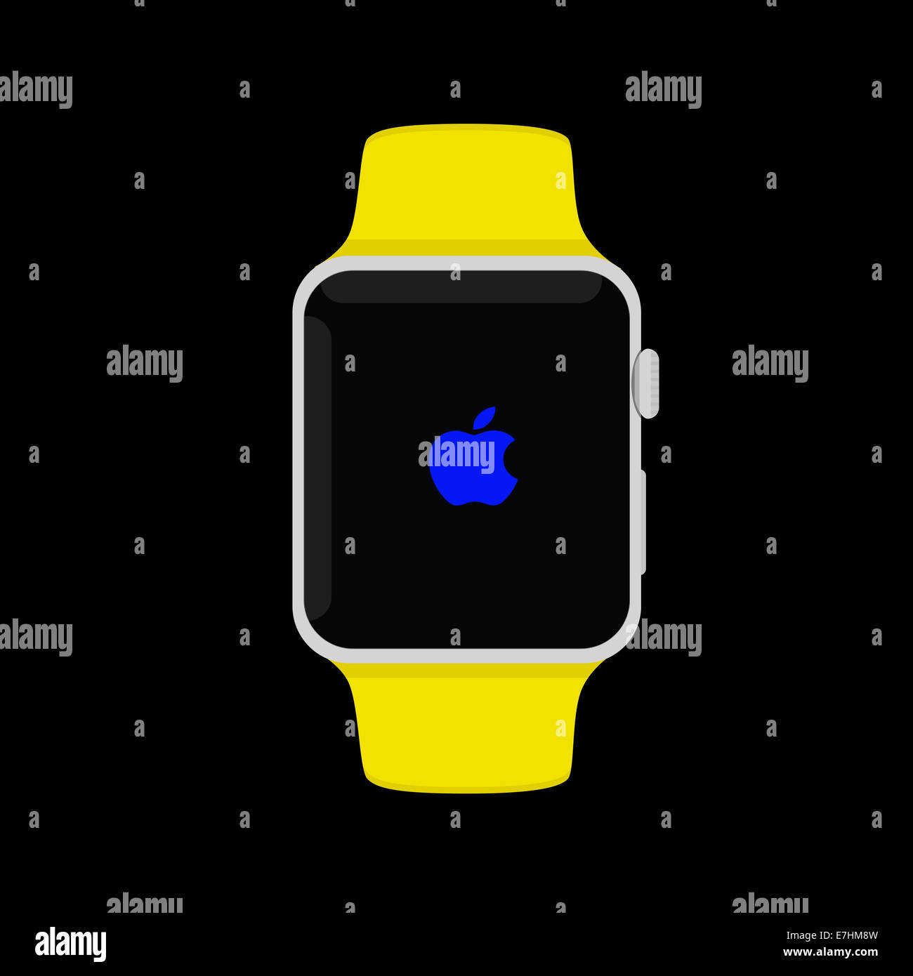 Apple Watch Sport mit Logo, flachen Design-Darstellung. Stockfoto