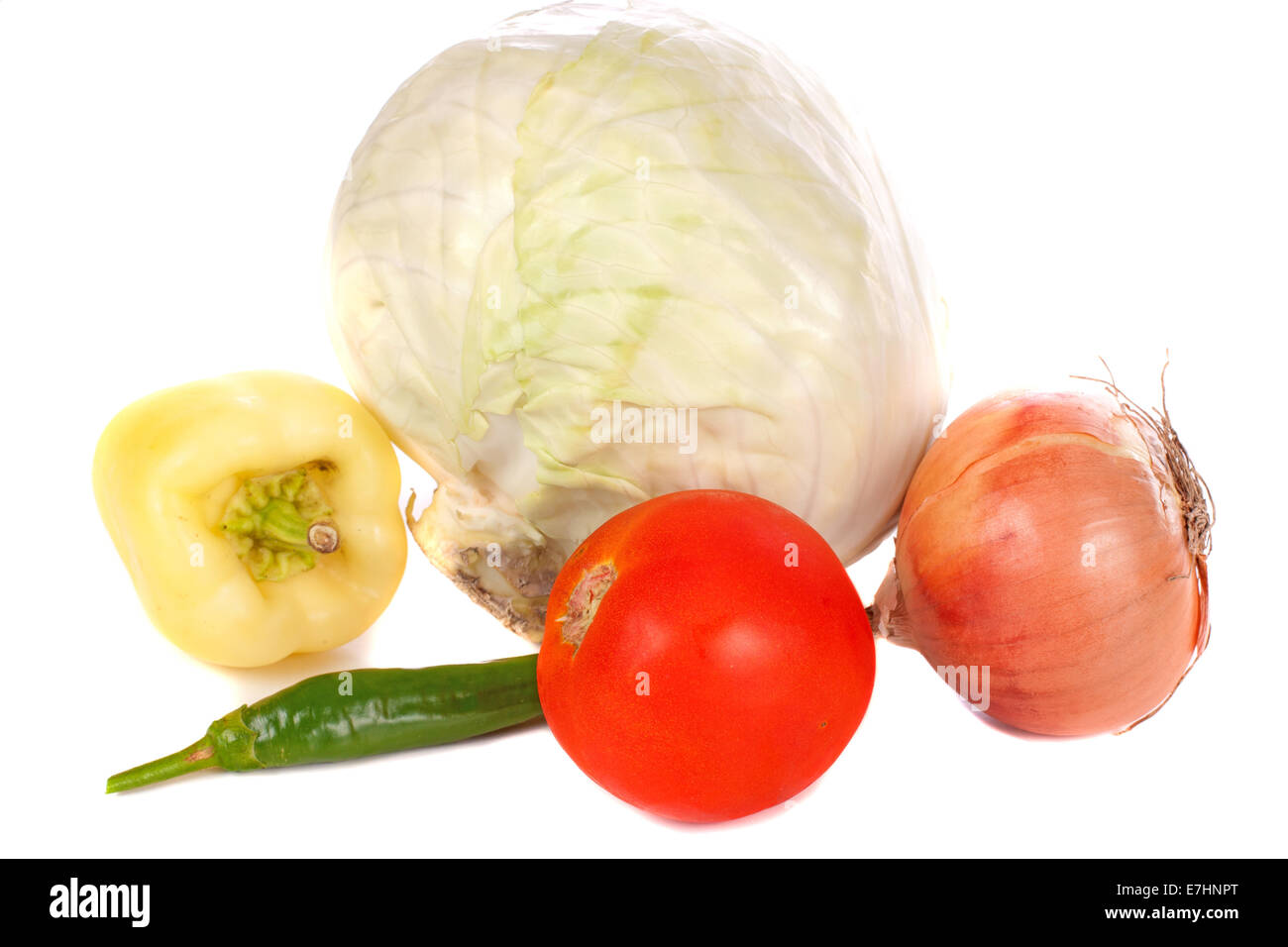 Gemüse auf einem weißen Hintergrund isoliert Stockfoto