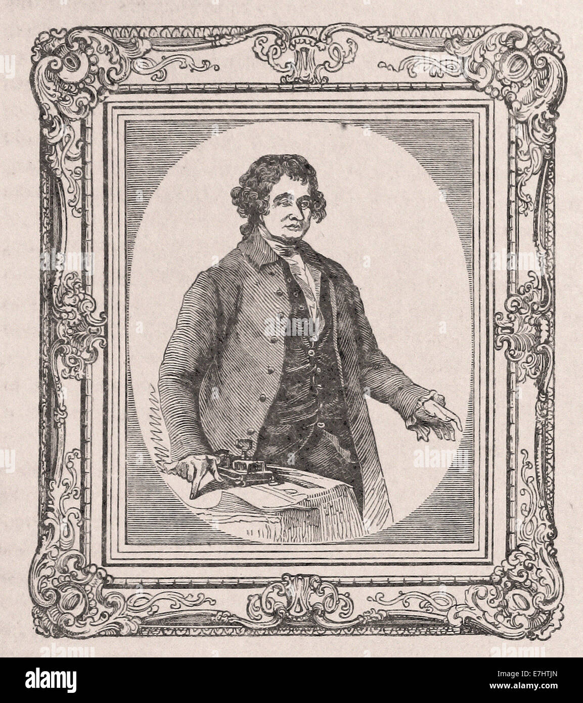 Porträt von Edmund Burke - Gravur - XIX. Jahrhundert Stockfoto