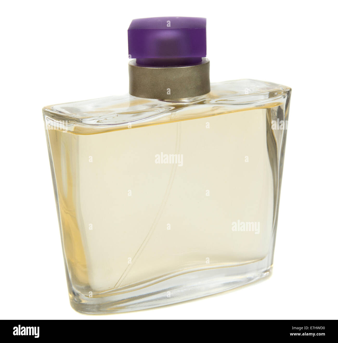Flasche Parfüm isoliert auf weißem Hintergrund Stockfoto