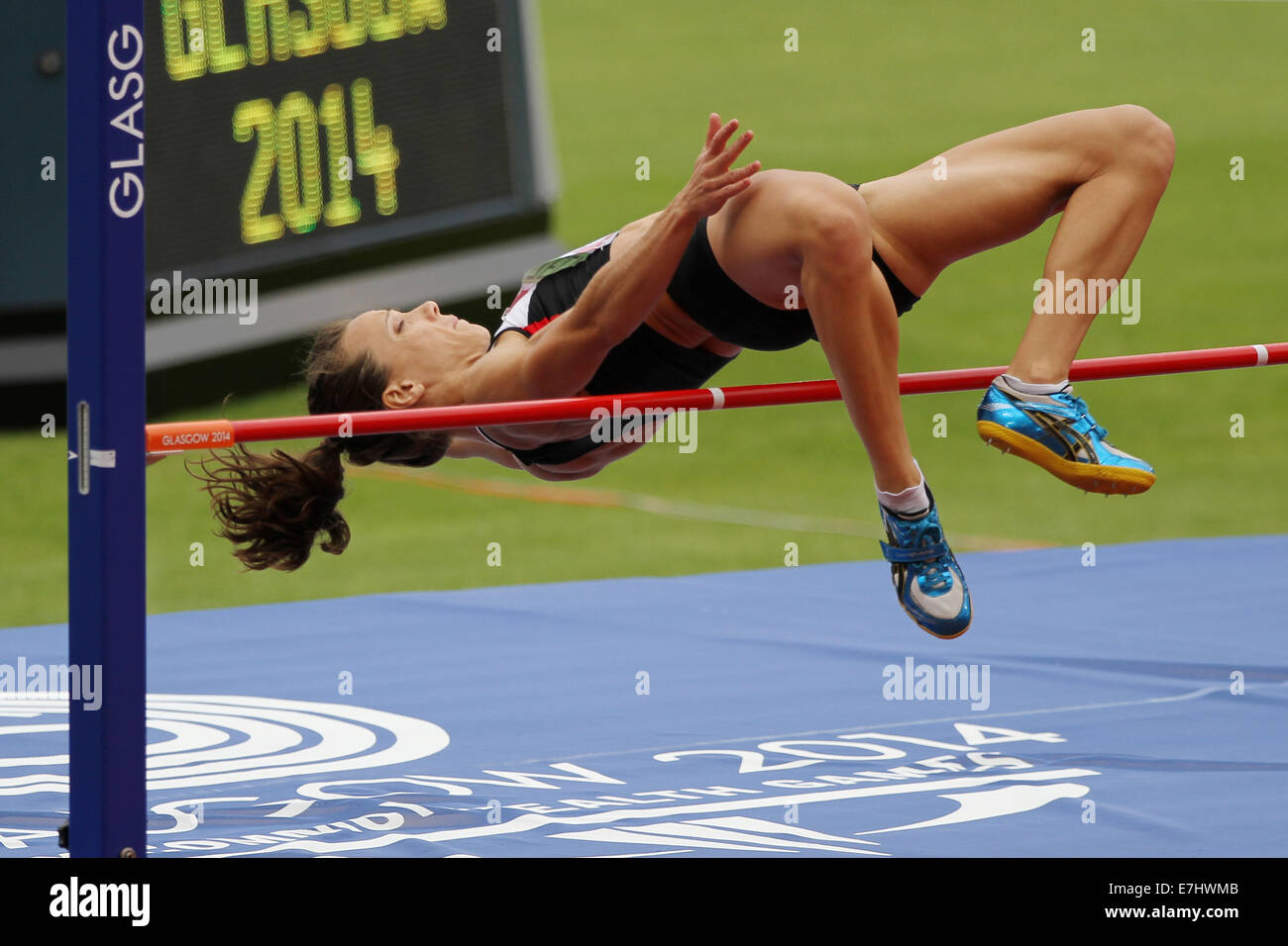 Jessica ZELINKA Kanadas im Hochsprung der Frauen Siebenkampf im Hampden Park in die Commonwealth-Spiele 2014 Glasgow Stockfoto