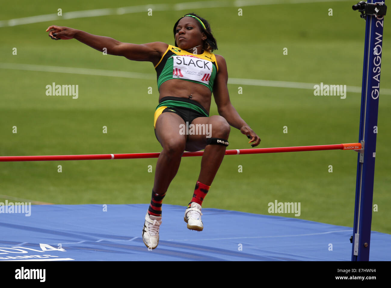 SLACK Salcia von Jamaika im Hochsprung der Frauen Siebenkampf im Hampden Park in die Commonwealth-Spiele 2014 Glasgow Stockfoto