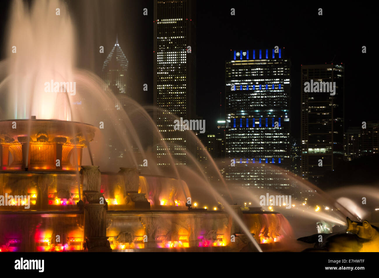 Buckingham Brunnen in Chicagos Grant Park. Stockfoto