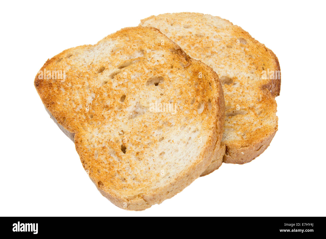 Geröstetes Brot isoliert auf weißem Hintergrund Stockfoto
