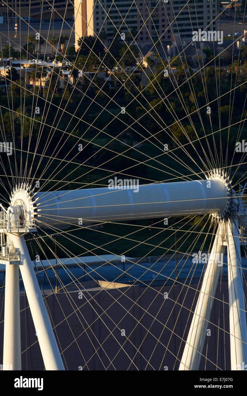 Hub der High Roller Riesenrad (520-Fuß / 158,5 m Durchmesser), Las Vegas, Nevada, USA Stockfoto