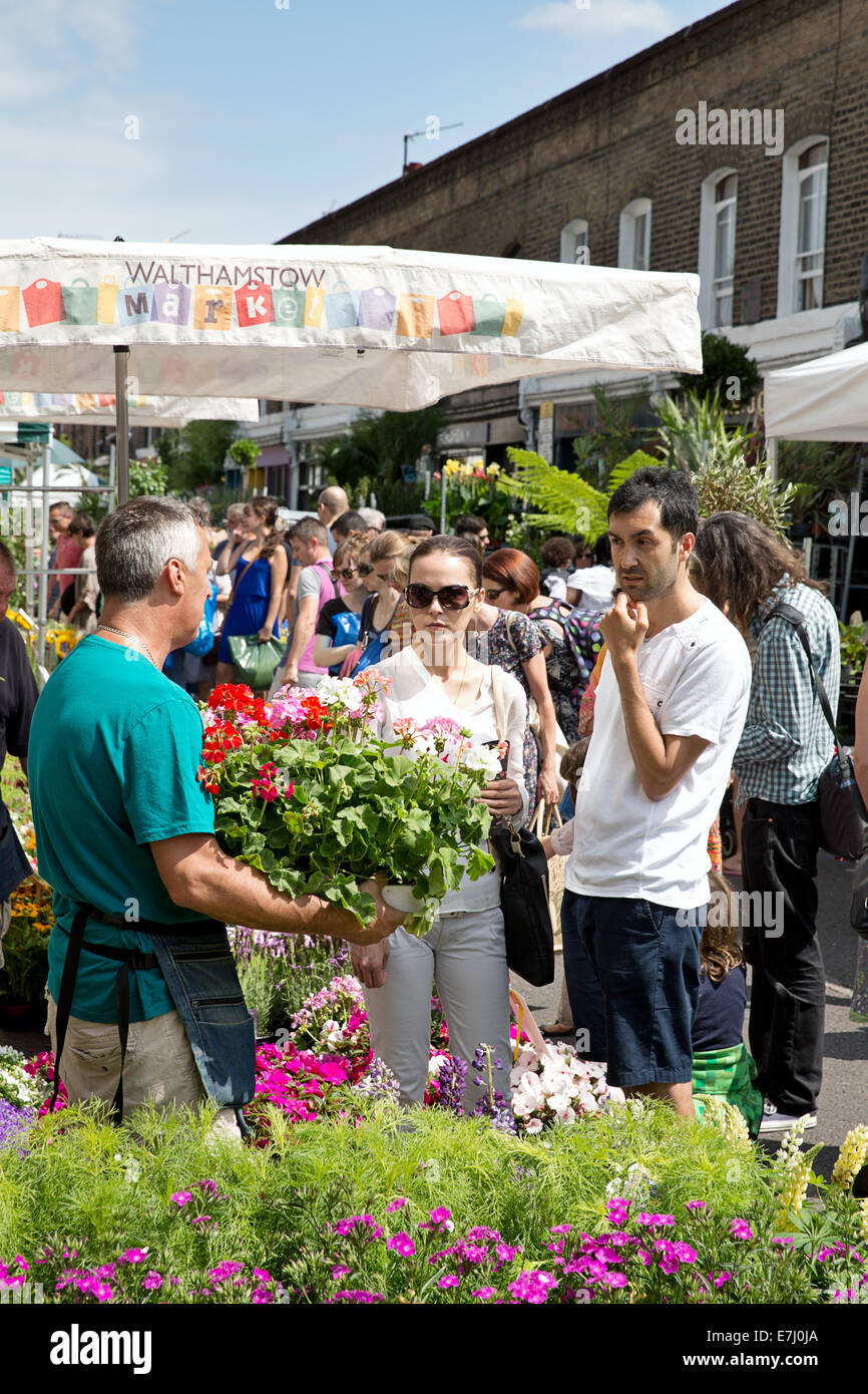 Columbia Road Flower Market in London. Stockfoto
