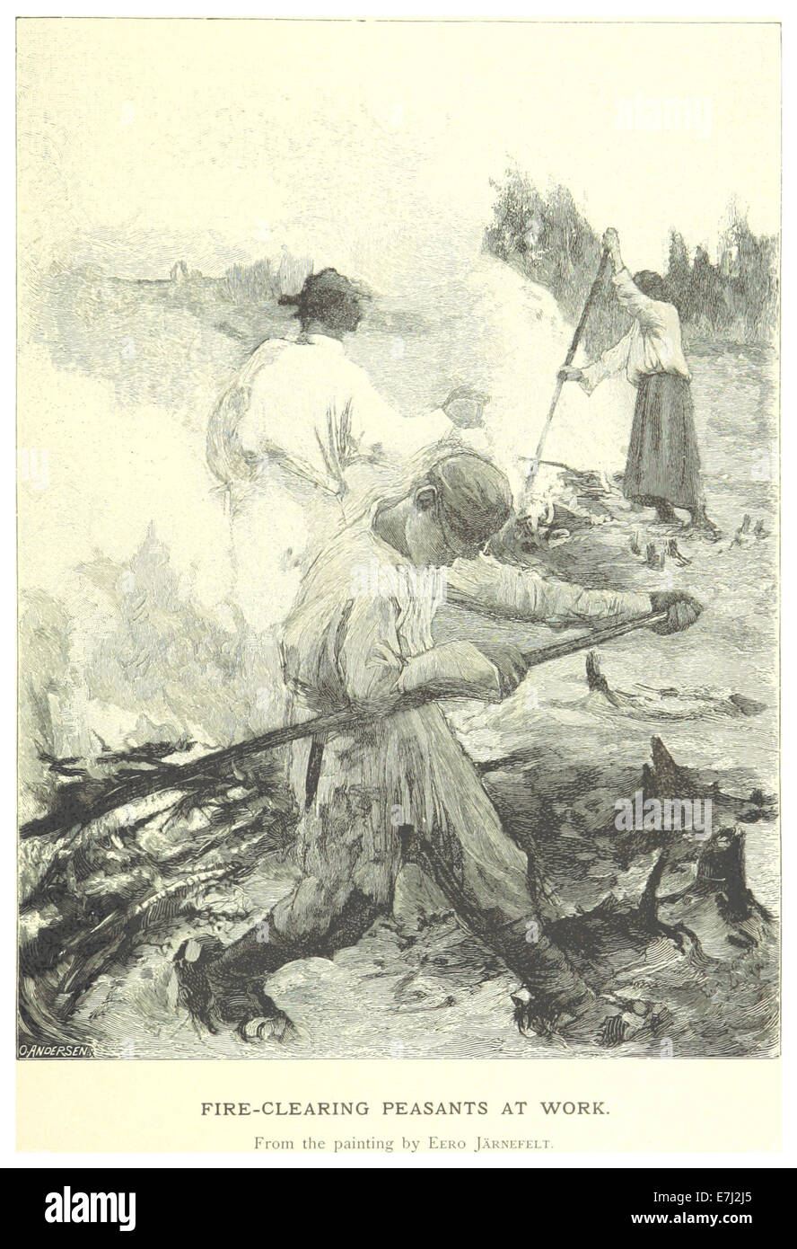 MECHELIN(1894) p089 Rire Ckearing Bauern bei der Arbeit Stockfoto