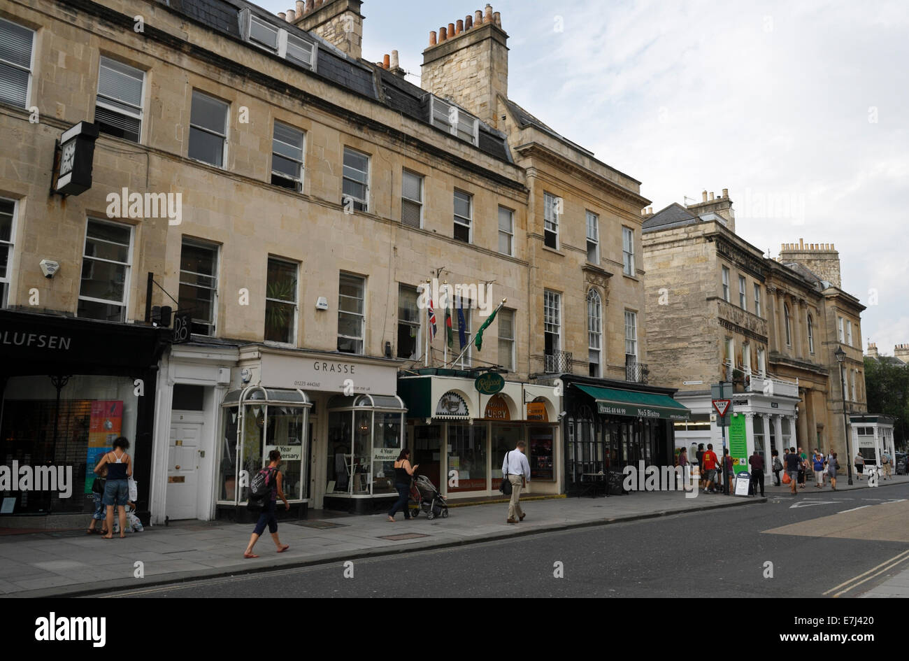 Shops-Gebäude in der Argyll Street in Bath England Großbritannien Stockfoto