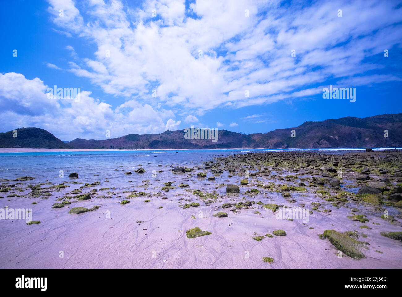 Strand von Kuta, dem südlichen Teil von Lombok, Indonesien Stockfoto