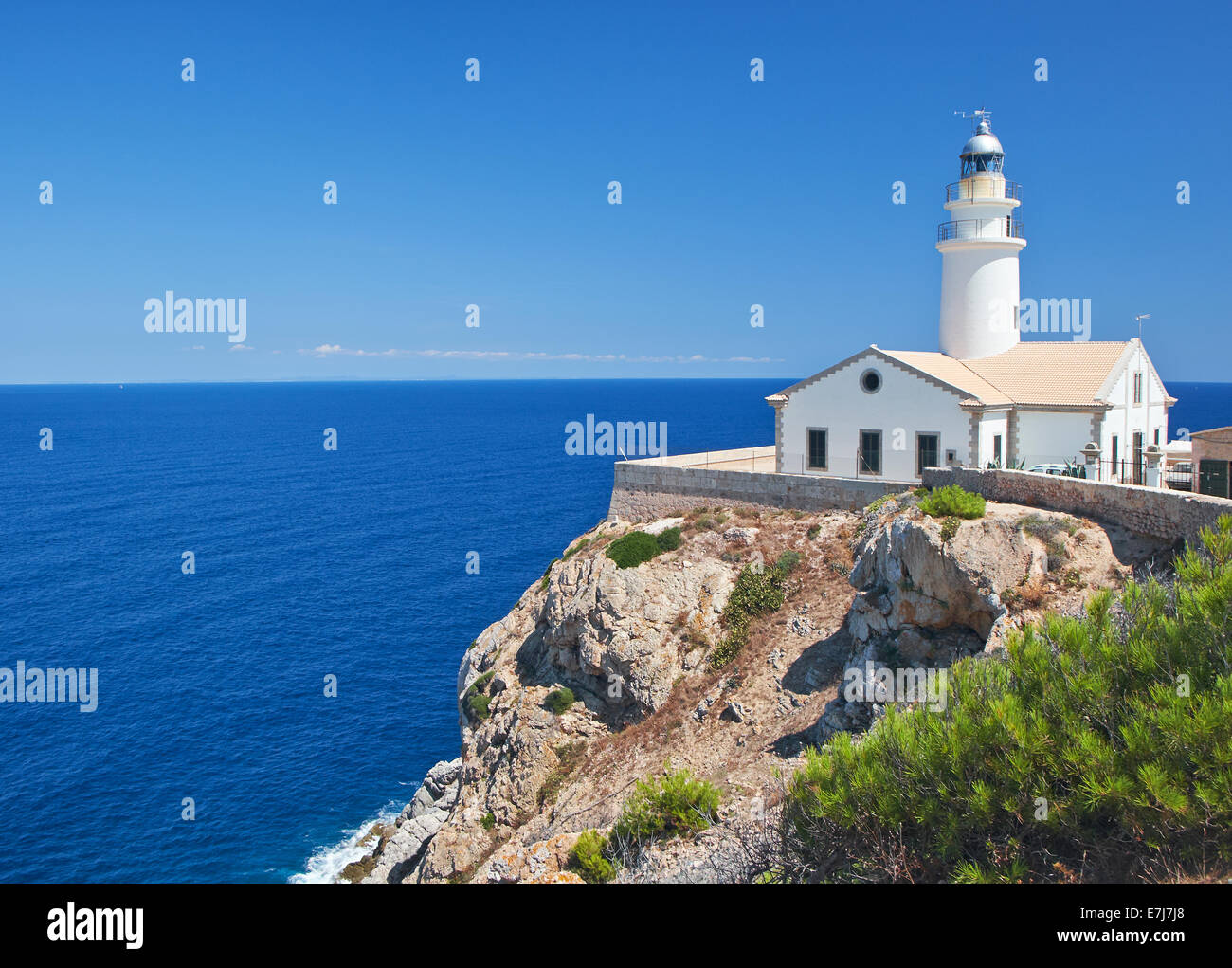 Leuchtturm von Capdepera. Mallorca, Balearen, Spanien. Stockfoto