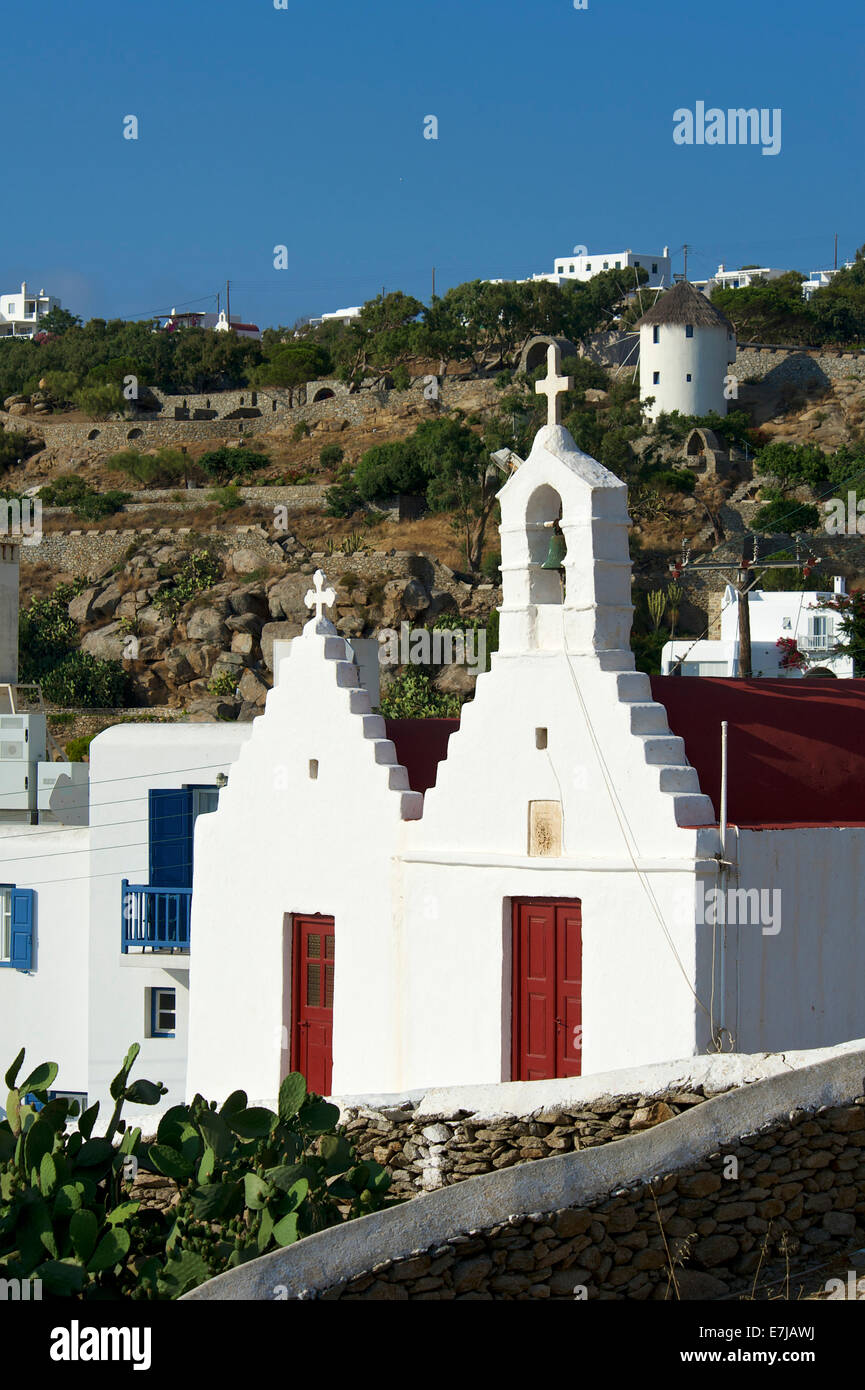 Kapellen in Mykonos Stadt, Mykonos, Kykladen, Griechenland Stockfoto