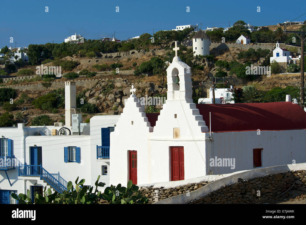 Kapellen in Mykonos Stadt, Mykonos, Kykladen, Griechenland Stockfoto