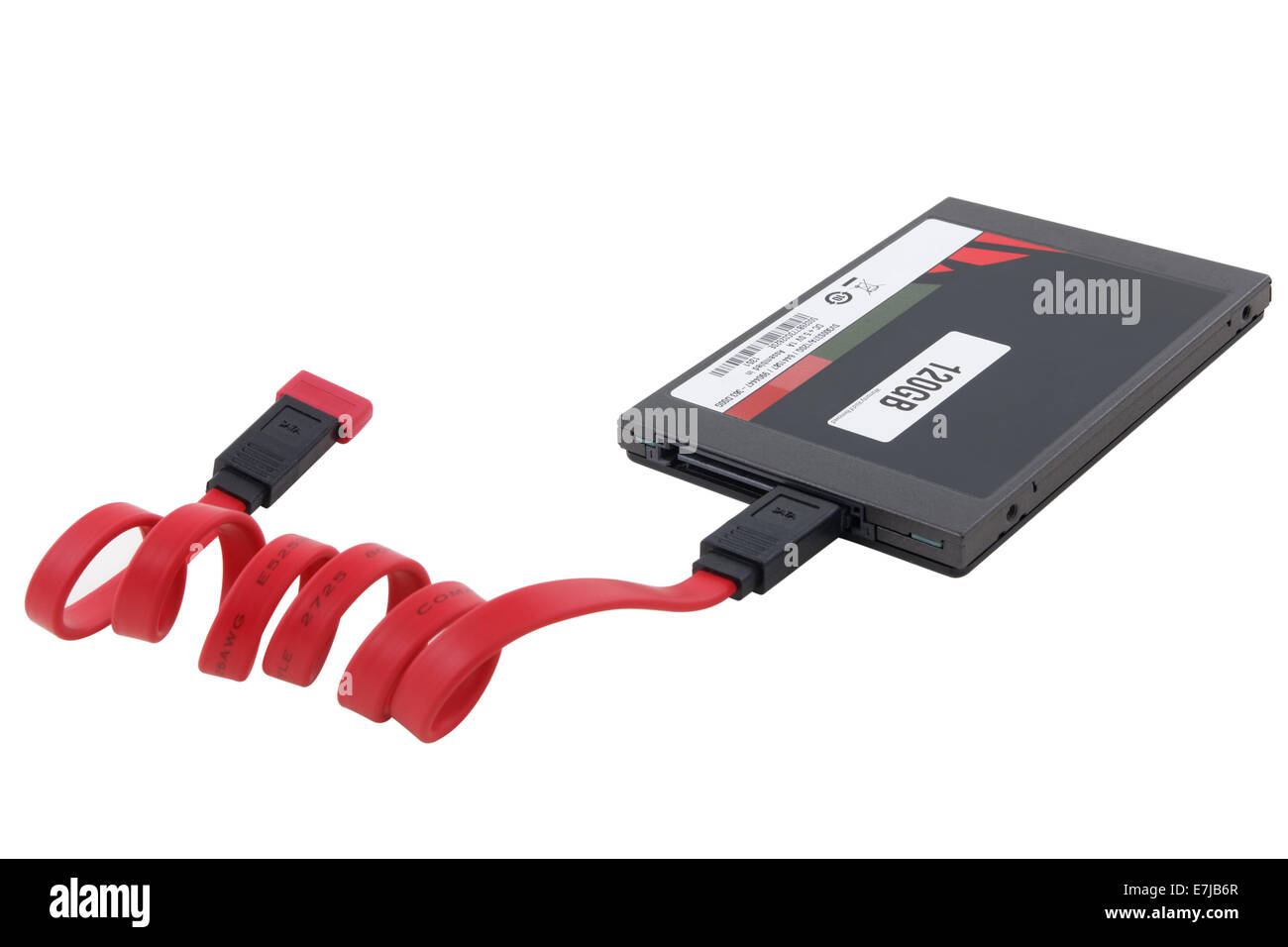 Solid State Disk und rot Serial-Ata-Kabel Stockfoto