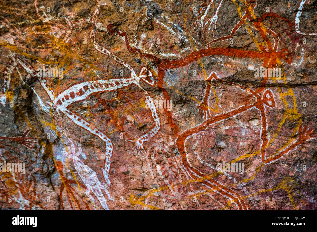 Aborigines Wandmalerei, Kakadu-Nationalpark, Northern Territory, Australien Stockfoto