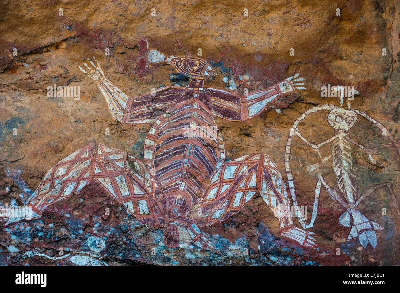 Aborigines Wandmalereien, Kakadu-Nationalpark, Northern Territory, Australien Stockfoto