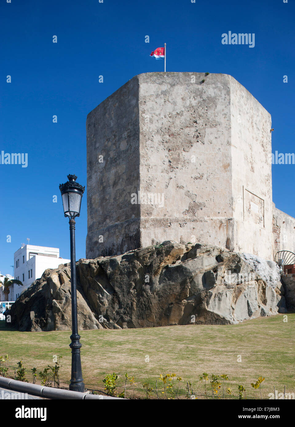 Castillo Guzman El Bueno, Tarifa, Provinz von Cadiz, Andalusien, Spanien Stockfoto