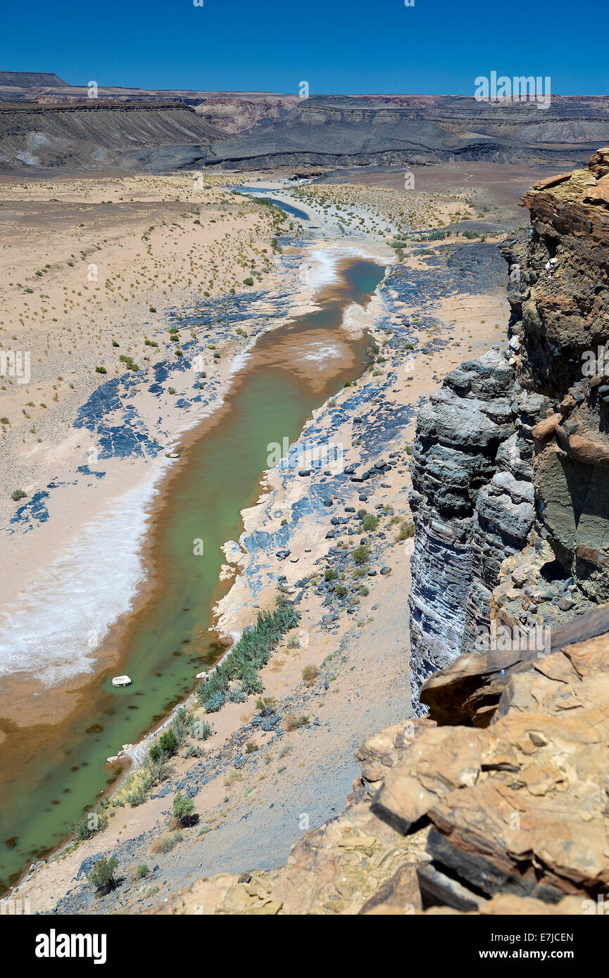 Afrika, Bach, Canyon, Klippe, Fish River, Namibia, Fluss, Fluss, Stockfoto