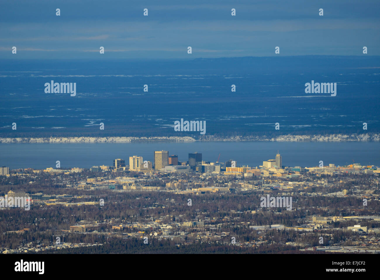 USA, USA, Amerika, Far North, Alaska, Anchorage, Stadt, Übersicht Stockfoto