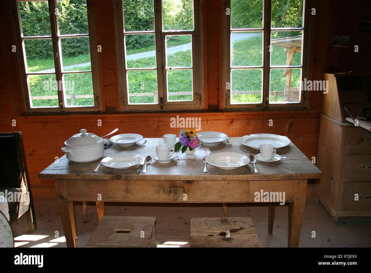 Schweiz, Brienz, Berner Oberland, Freilichtmuseum, Geschichte, Museum, historische, Ballenberg, Haus, Haus, innen, bedeckt ta Stockfoto