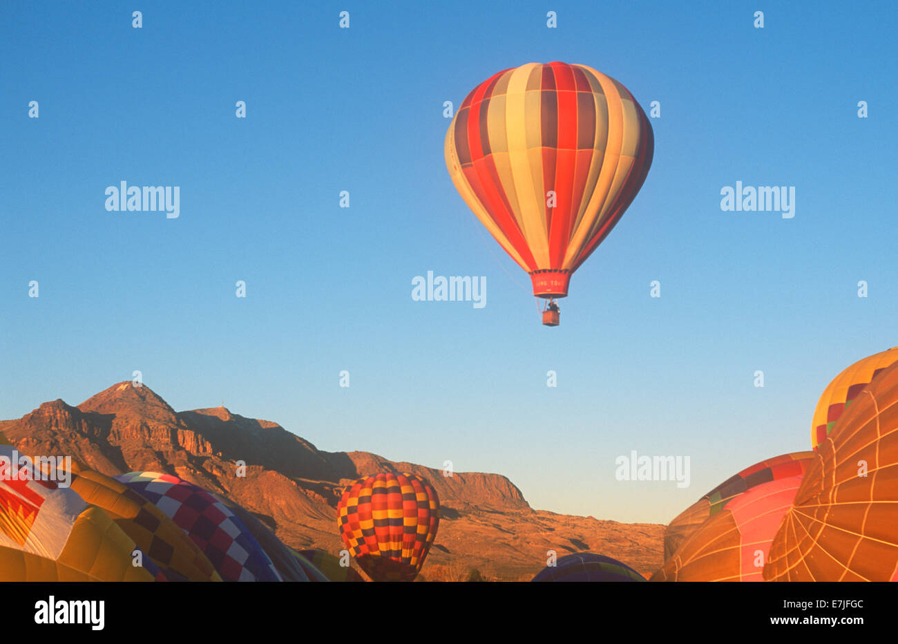 Hot Air Ballooning, Posole Kochwettbewerb, Socorro, New Mexico Stockfoto