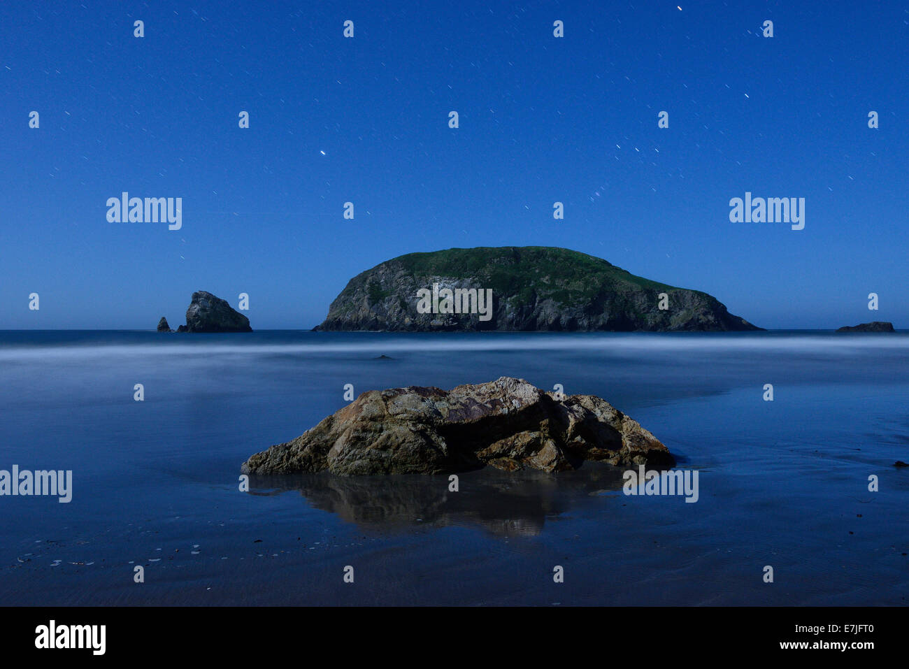 USA, USA, Amerika, America, Oregon, Brookings, Strand, Surf, Sterne, Landschaft, Nacht, Ozean, Pazifik, Stapel von Meer, Strand, Stockfoto