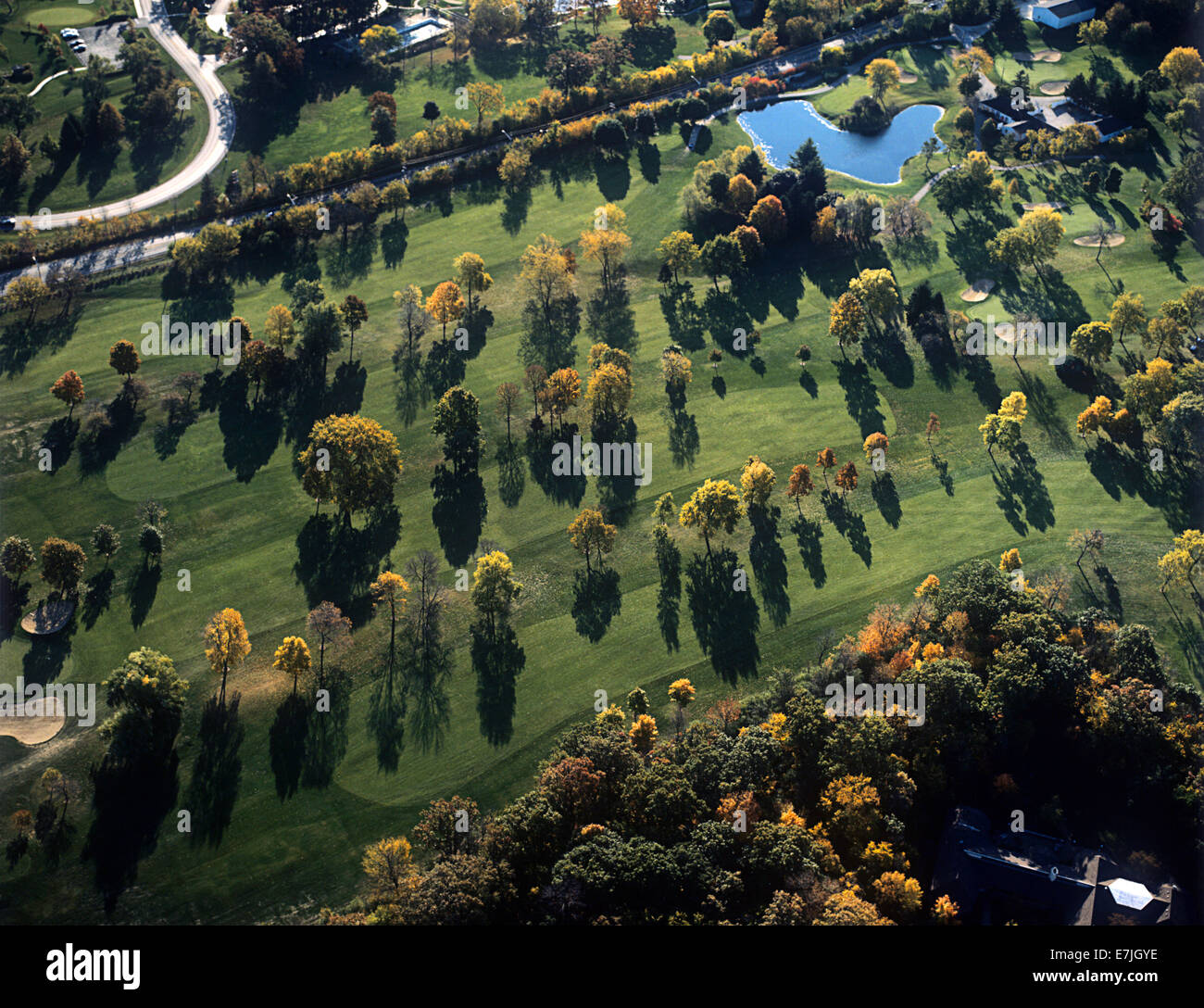 Antenne, Golfplatz, St. Charles, Illinois Stockfoto