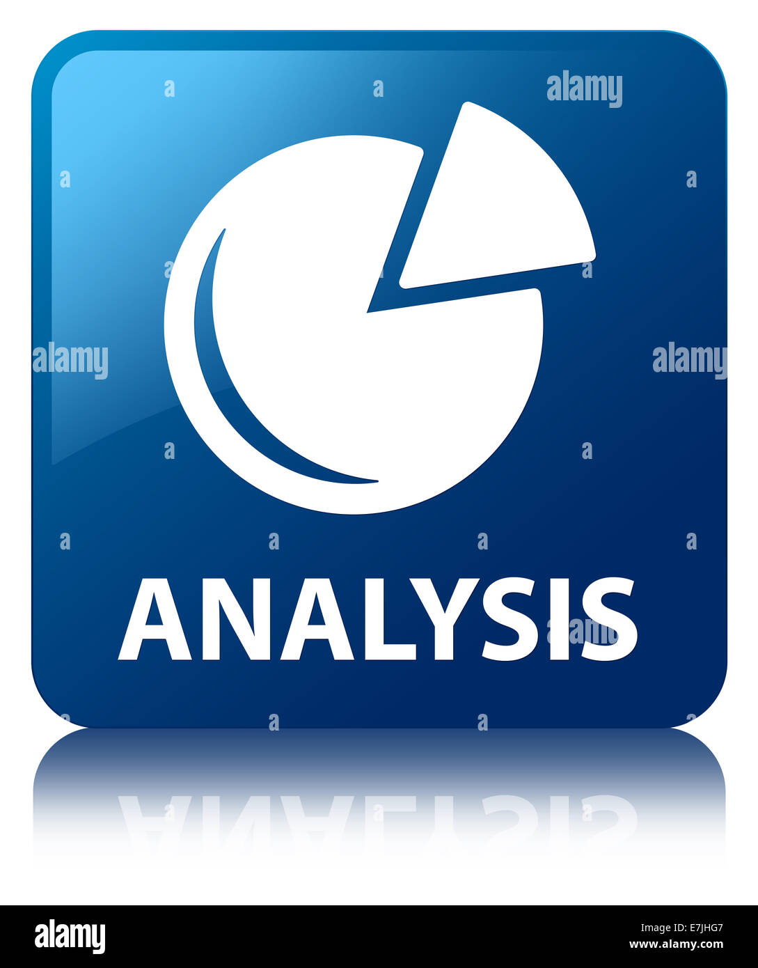 Analyse (Grafik-Symbol) blaue Quadrat-Taste Stockfoto