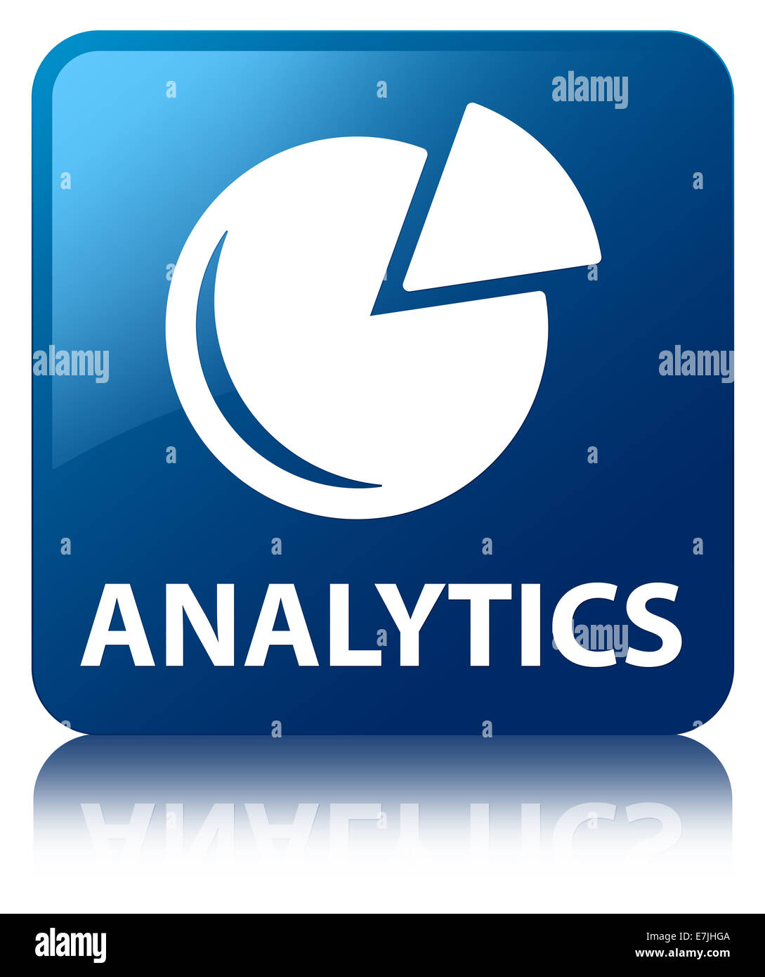 Analytik (Grafik-Symbol) blaue Quadrat-Taste Stockfoto