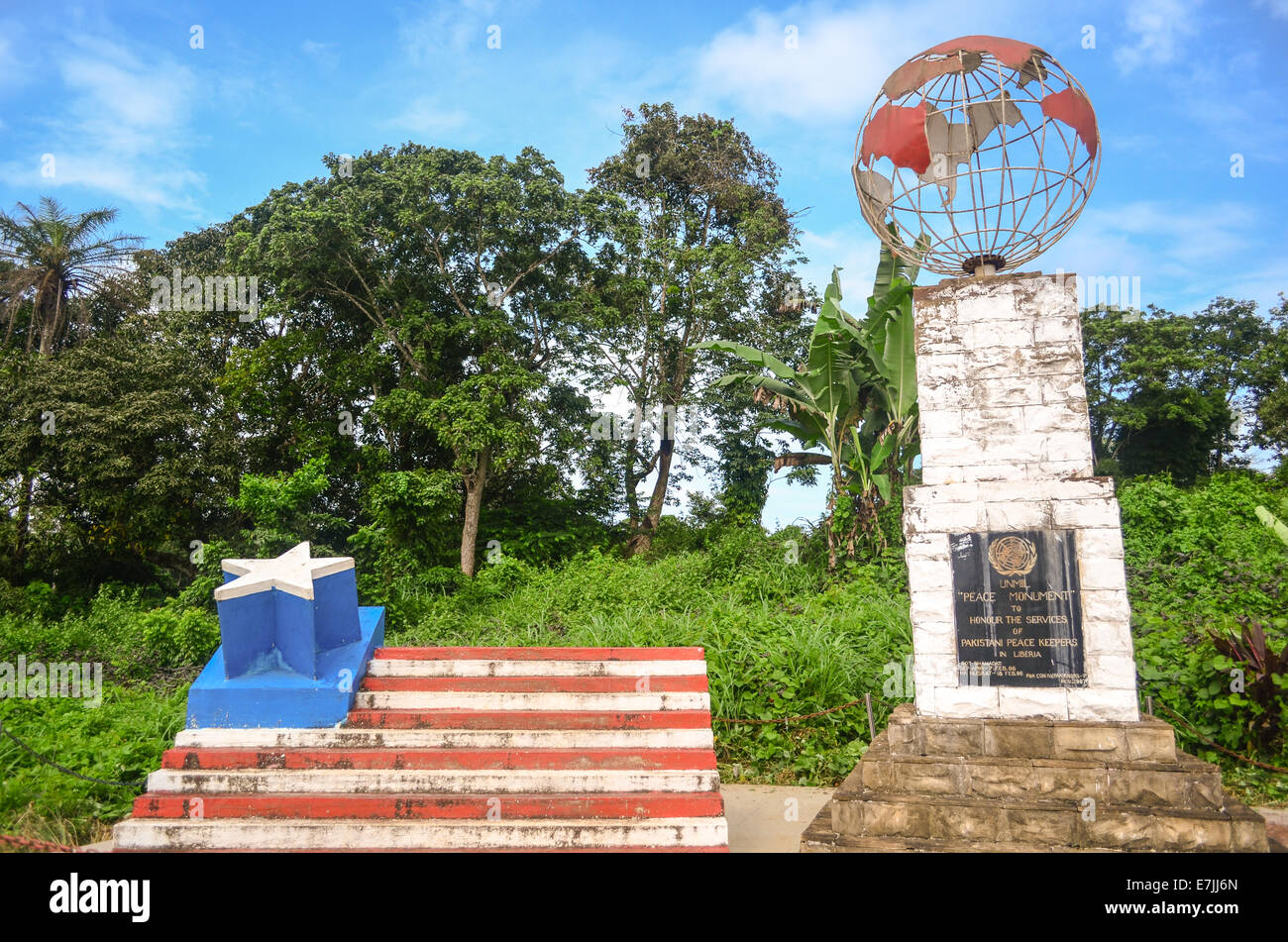 Denkmal für die pakistanische UN (Vereinte Nationen) Friedenssicherung Kräfte (UNMIL) in Liberia Stockfoto