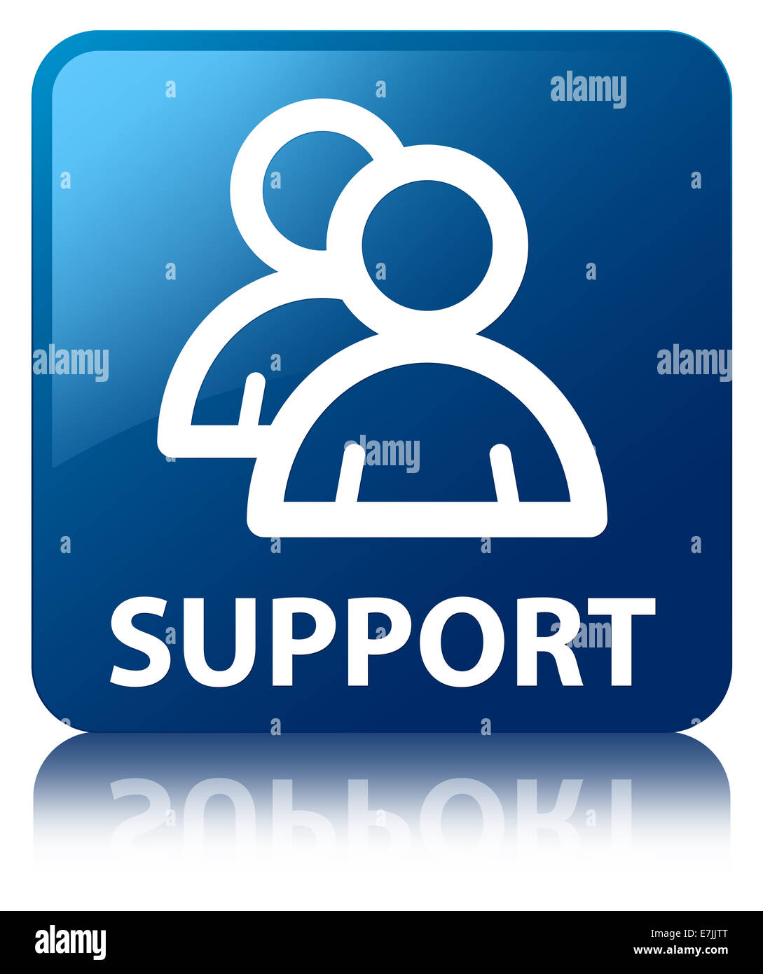 Unterstützung (Gruppensymbol) glänzend blaue reflektierten Quadrat-Taste Stockfoto