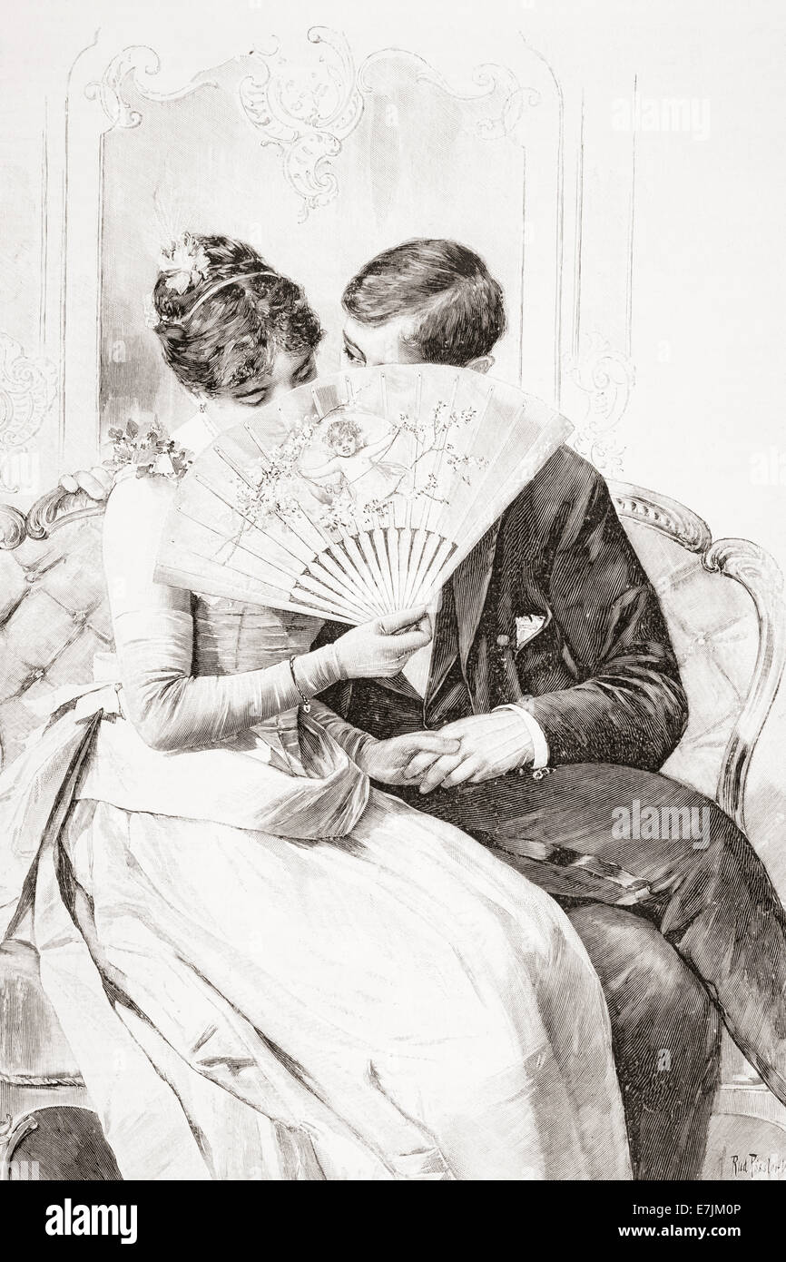 Das Brautpaar nach Rodolfo Rossler. Stockfoto